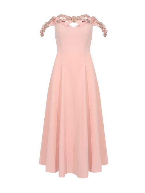 Abito 66669 in crepe con strass Ice Pink TARIK EDIZ | 66669ICE PINK